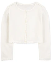 Carter's Toddler Girls Cotton Wave-Trim Cardigan