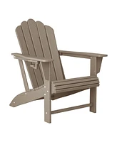 WestinTrends 3-Piece Adirondack Chair with Cup Holder and Folding Ottoman and Table Set