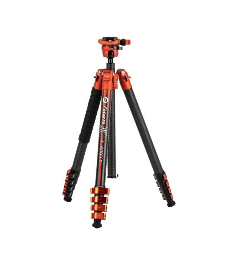 FotoPro X Airfly Orange Tripod with Lightweight 3K Carbon Fiber Legs