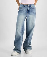 Celebrity Pink Juniors' High Rise Baggy Wide-Leg Curvy Jeans