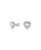 Swarovski Ariana Grande x Swarovski Rhodium Plated Heart Mixed Cuts Stud Earrings