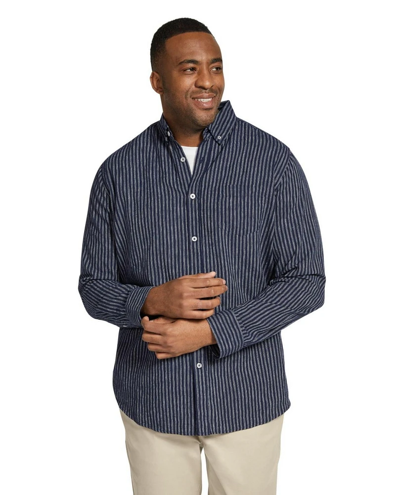 Johnny Bigg Big & Tall Capri Stripe Linen Blend Shirt