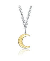 Rachel Glauber Lunar Elegance Crescent Pendant Necklace