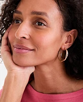 Style & Co Two-Tone Sculptural Oval Double-Row Hoop Earrings, Exclusively at Macy's