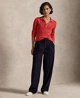 Polo Ralph Lauren Women's Cable-Knit Cotton Long-Sleeve Shirt Sweater