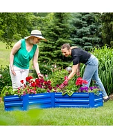 Galvanized Raised Garden Bed - Metal for Gardening Outdoor Planter Box Flowers