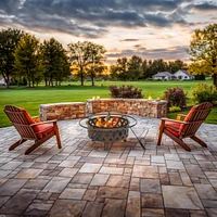 Crossweave Outdoor Fire Pit - Wood-Burning for Outside with Spark Screen, Poker and Round Cover 30-Inch Black
