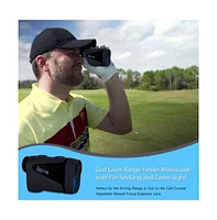 SereneLife Golf Laser Range Finder Monocular with Pin-Seeking Mode, Black