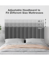 gaomon Queen Size Bed Frame with Adjustable Headboard, Velvet Upholstered Platform Bed Frame