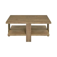 Slickblue Side Coffee Table with Lower Shelf and Engineered Wood for Stylish Storage and Display