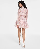 En Saison Women's Josette Blouson-Sleeve Mini Dress
