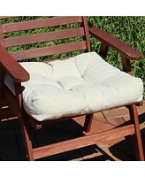 20-Inch Square Tufted Olefin Indoor/Outdoor Patio Cushions - Set of 2 Brick Red