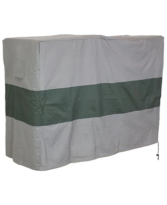 Sunnydaze Decor Log Rack Cover - Gray with Green Stripe - 300D Polyester with Pvc Backing