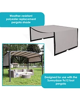 Retractable Canopy Shade for 9 x 12 Foot Pergola - Replacement Only Polyester Gray