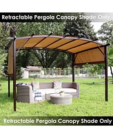 Sunnydaze Decor Retractable Canopy Shade for 9 x 12 Foot Pergola - Replacement Shade Only - Polyester - Gray