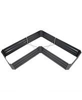 11.75" H Raised Metal Garden Bed - Galvanized Outdoor for Vegetables and Flowers Brown L-Shaped