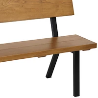 3-Person Heavy-Duty Solid Wood Patio Bench - For Indoor or Outdoor Use - 600 lb Weight Capacity