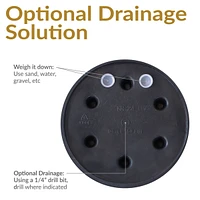 24-Inch Anjelica Large Plastic Pot for Plants - Outdoor Polyresin Round Planter with Drillable Drainage Holes - Rust - 3pk