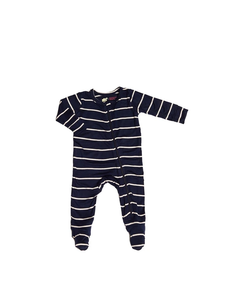 Baby Grey by Everly Boys Neutral Long Sleeve Jersey Footie