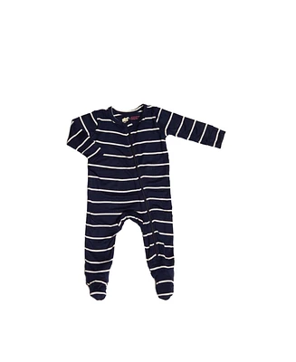 Baby Grey by Everly Boys Neutral Long Sleeve Jersey Footie