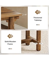 Tribesigns 3-Piece Dining Table Set for 4-6, 55" Large Kitchen Table Set with 2 Benches, Industrial Wood Dining Room Table for Small Space, Home Kitch