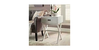 Slickblue Modern 1-Drawer End Table Nightstand with X-Legs