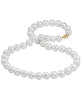 Macy's Cultured Freshwater Pearl (9-1/2-10-1/2mm) 18" Strand Necklace in 14k Yellow Gold