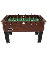 Sunnydaze Decor 55-Inch Foosball Table Adult Size - Soccer Arcade Game Table - 2 Drink Holders - 2 Balls - 4 Leg Levelers - Faux Wood