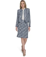 Calvin Klein Women's Open-Front Tweed Blazer