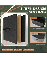 Wlive Dresser for Bedroom with 10 Drawers Fabric Dresser Chest of Drawers with Side Pockets and Hooks Sturdy Metal Frame Drawers Organizer Unit for Ro
