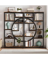 gaomon Retro Open Bookshelf, Tall Storage Rack with 9 Tiers