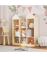 gaomon Kids Bookcase 42.32in Toy Storage Organizer Wooden Bookshelf