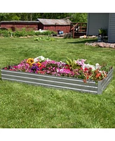 Sunnydaze Decor x ft Galvanized Steel Rectangular Raised Garden Bed - For Flowers, Plants