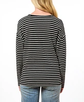 Cable & Gauge Women's Stripe Dolman Sleeve Top