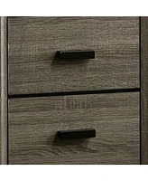 Slickblue 2-Drawer Wooden Nightstand with Finger Pulls for Sleek and Functional Bedroom Storage