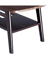 Slickblue Modern Wood Coffee Table with Bottom Shelf Stylish and Functional Storage for Living Room or Lounge