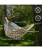 Jacquard Double Hammock - Large 2-Person for Outdoors Retro Waves