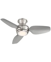 Casa Vieja 36" Whirl Modern Industrial Indoor Outdoor Ceiling Fan 3 Blade Led Light Remote Control Brushed Nickel Finish Silver Blades Bedroom Patio L