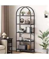 gaomon Bookshelf Tall Bookcase Arched Standing Bookshelves