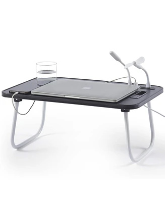 Nestl Foldable & Lightweight Lap Desk with Usb Ports - Ideal for Working, Reading, or Eating