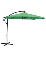 Sunnydaze Decor Outdoor Cantilever Offset Patio Umbrella - Outside Waterproof Polyester Shade Steel Pole Air Vent, Cross Base and Crank