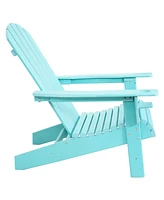 All-Weather Outdoor Adirondack Chair with Drink Holder - Heavy Duty Hdpe Weatherproof Patio Chair - Ideal for Lawn, Garden or Around the Firepit