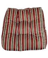 Sunnydaze Decor 20-Inch Square Tufted Indoor/Outdoor Patio Cushions - Set of 2 Classic Red Stripe