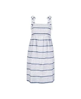 Hope & Henry Women's Smocked Bow Shoulder Sundress