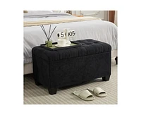 The Pop Home Storage Ottoman Bench with Metal Frame, Versatile Shoe Bench for Bedroom, Entryway, Living Room-The Pop Home