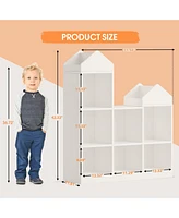 gaomon 7-Cubby Kids Bookshelf Wooden Toy Storage Organizer Bookcase