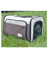 Armarkat AirlIne Approved Pet Carrier, Soft Sided Pet Travel Carrier 4 Sides Expandable Cat Carrier With Fleece Pad for Cats, Puppy and Small Dogs PC1