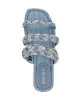 Nine West Women's Qazz Woven Embellished Flat Sandals