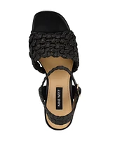 Nine West Women's Vadyn Woven Platform Block Heel Sandals