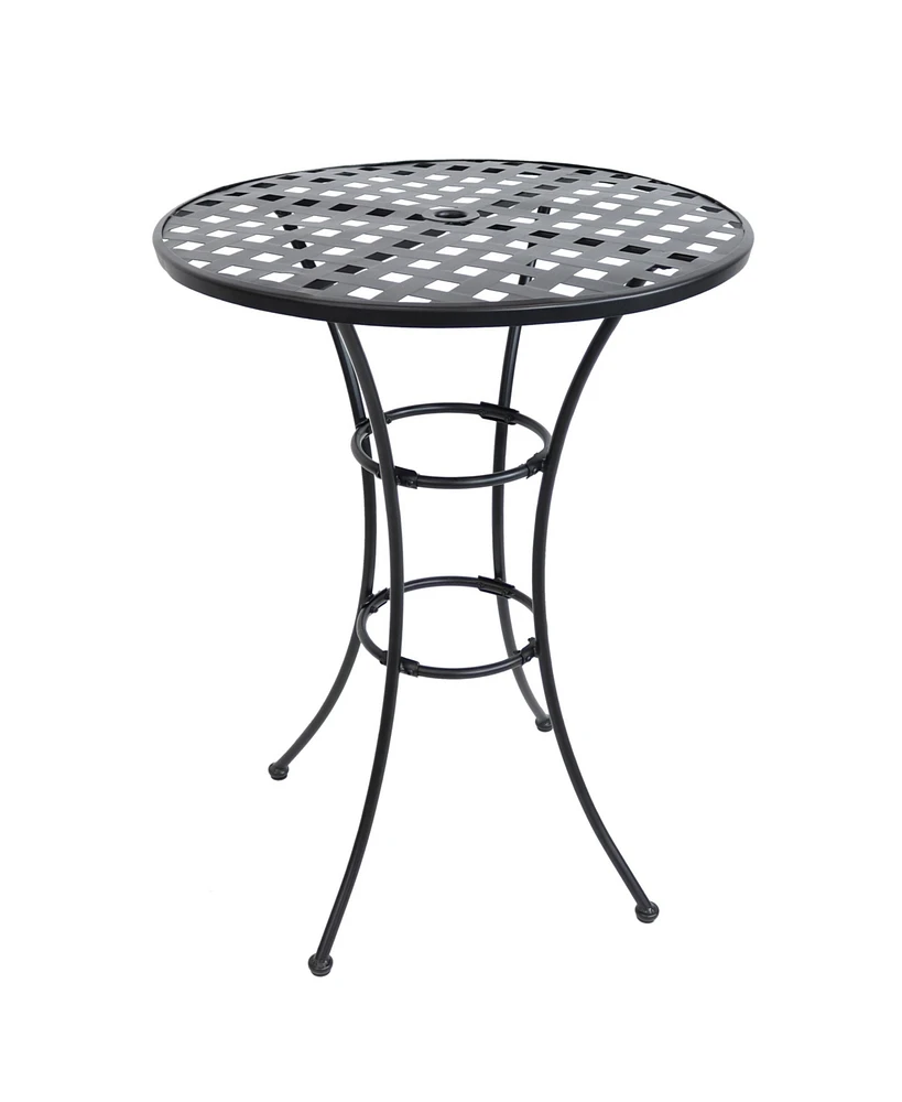 Sunnydaze Decor Elegant Black Wrought Iron Bar Table - 30-Inch Diameter x 39.5 Inches Tall - Dining Table Only